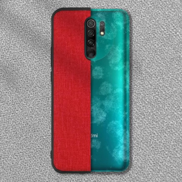 Xiaomi Redmi 9 Hybrid Case Ultratynd stoffinish Kan vaskes i rødt vand Rød