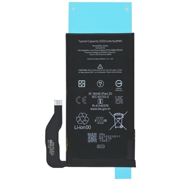 Intern batteri - GOOGLE - GZE8U - 4355mAh - Sort - Lithium Ion Svart