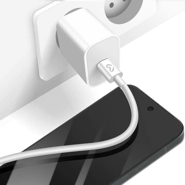 Laddare 20W - MAYAXESS - Google Pixel 10 - USB-C-kabel 1m - Snabbladdning - Kompatibel med Android/iOS Vit