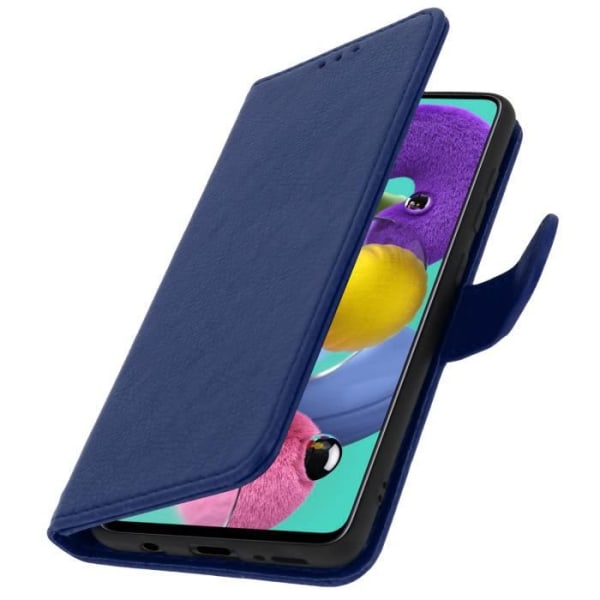 Foliofodral - Samsung - Galaxy A51 - Nattblå - Silikon gel - Video stödfunktion Midnattsblå