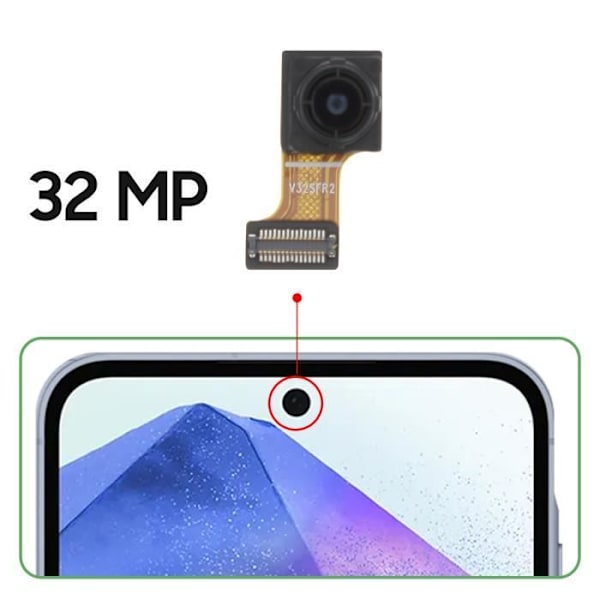 Frontkamera til Samsung Galaxy A55 32MP Selfie Sensor Samsung Sort Svart