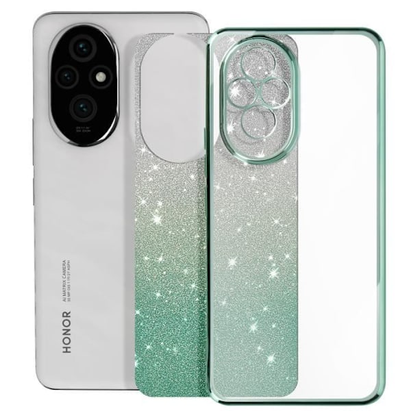 Etui til Honor 200 Glitter Pattern Gradient Silicone Camera Protected Green Grön