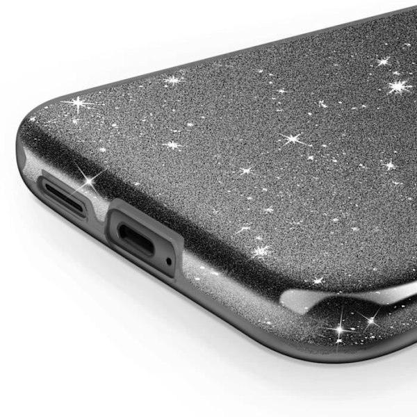 Coque Paillette til Samsung Galaxy S24 og S25 Ultra Tynd Silikone Sort Svart
