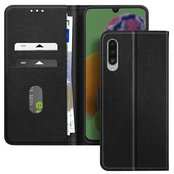 Etui til Samsung Galaxy A90 Klap Tegnebog og Video Støtte Sort Svart
