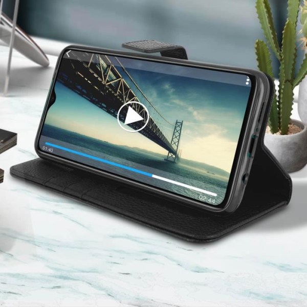 Cover - AVIZAR - Xiaomi Redmi Note 8 Pro - Folio Case - Video Support - Sort Svart