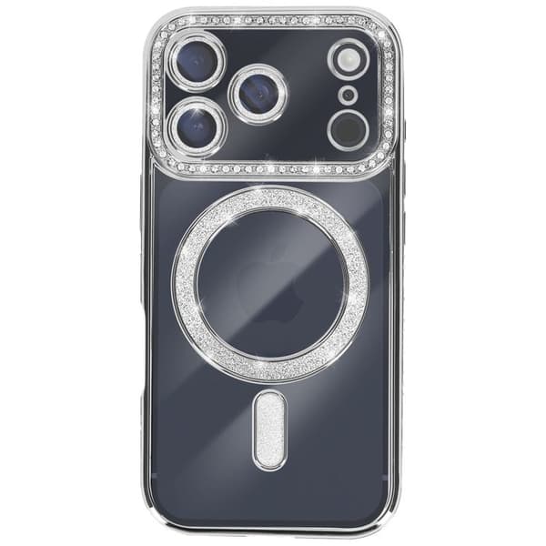 Cover til iPhone 17 Pro Max - AVIZAR - MagSafe - Sølvstrassé Form - Stødbeskyttelse - Elegant Grå