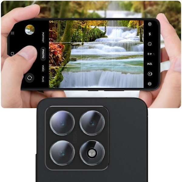 Beskyttelseskamera til Xiaomi 14T Hybridglas Sæt af 4 3mk Gennemsigtig Transparent