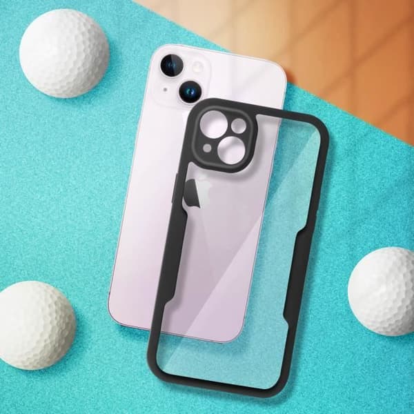Beskyttelsesskal - AVIZAR - iPhone 14 Plus - Stødabsorberende - Plexiglas - Sort polymer Svart