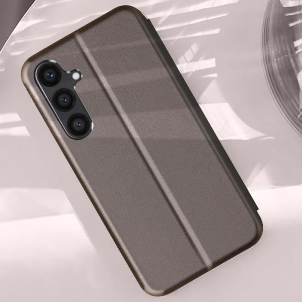 AVIZAR Fodral till Samsung Galaxy S24 Plus - Flip-korthållare Video Support - Glänsande Grå Grå