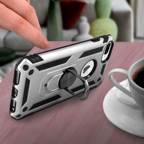 Coque - AVIZAR - iPhone 6/6S/7/8 Plus - Hybride - Silver - Inbyggd videostöd Pengar