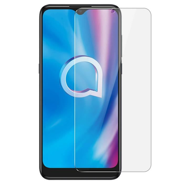 Näytönsuojakalvo - Alcatel - 1S 2020 - Karkaistu lasi 9H - Vandaalinvastainen - Läpinäkyvä valkoinen Klar vit