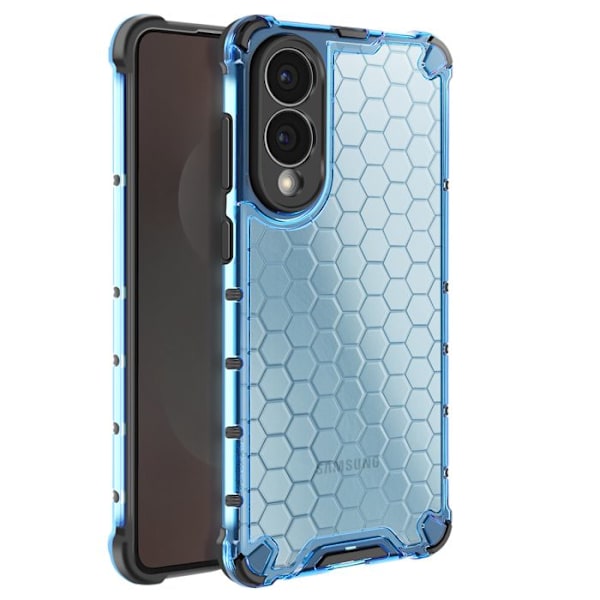 Stødabsorberende cover til Samsung S25 Edge med forstærkede hjørner i røgt blå finish Blå