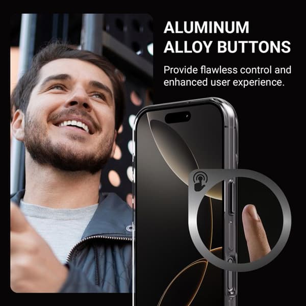 Coque iPhone 15 Pro MagSafe (sort) Crong Clear MAG Pro Sort