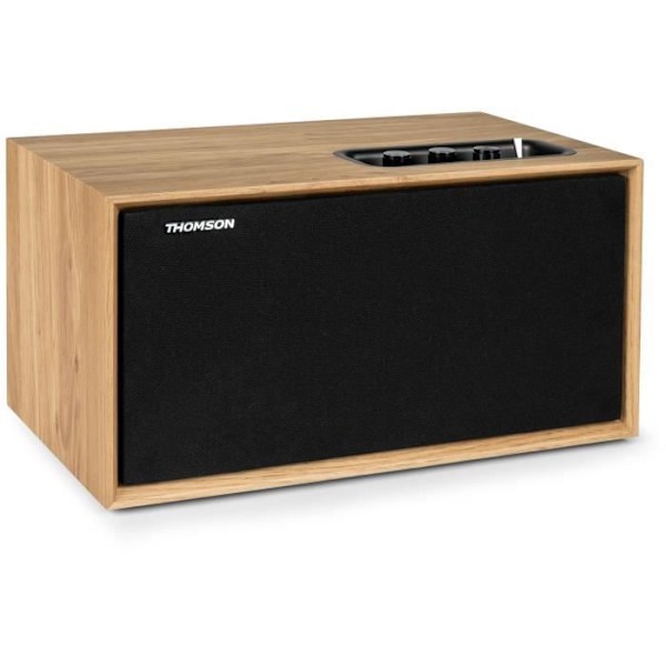 Trähögtalare för bostäder - THOMSON - WS502 - Bluetooth 5.0, 100W, RCA, USB, AUX-IN trä och svart