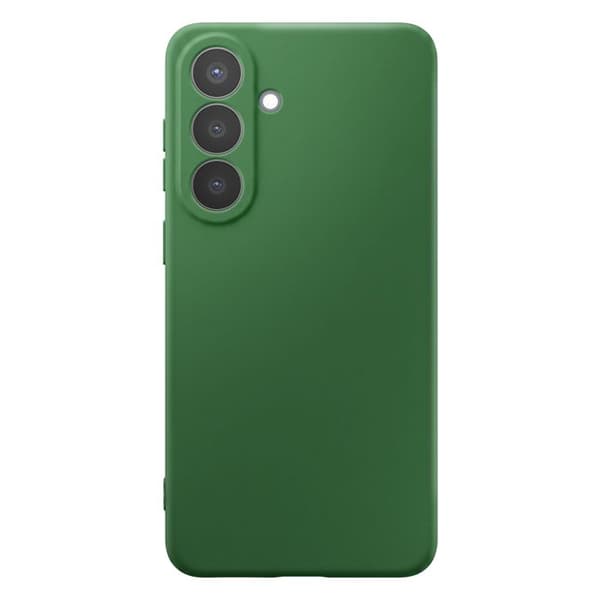 Silicone Soft-Touch-fodral för Galaxy S26 med mikrofiberfoder i mörkgrön Grön