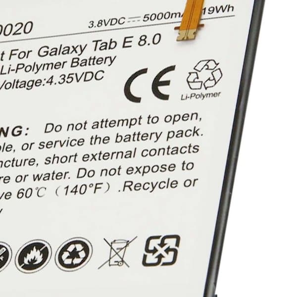Batteri Li-Polymer 4.35V för Samsung Galaxy Tab E 8.0 5000mAh Vit Vit