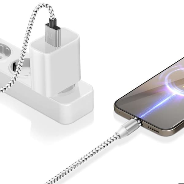 Magnettikaapeli 3-in-1 USB-C / Lightning / Micro-USB USB-A:han 1m Hopea