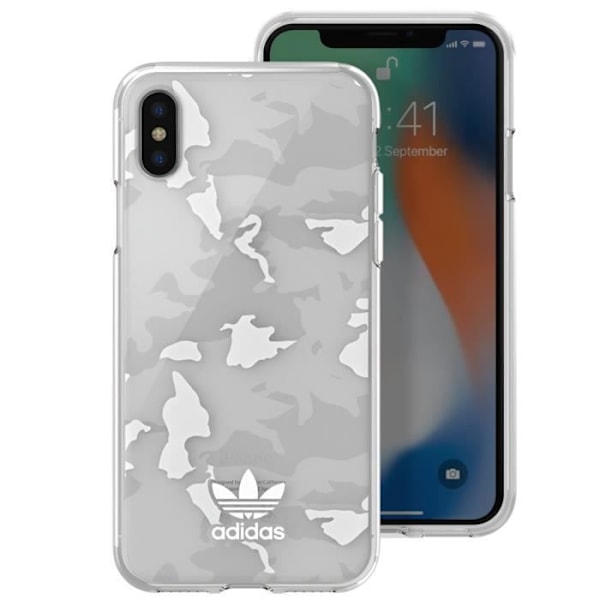 Suojakuori iPhone X:lle ja XS:lle Silicone Gel Slim Design Adidas White Vit