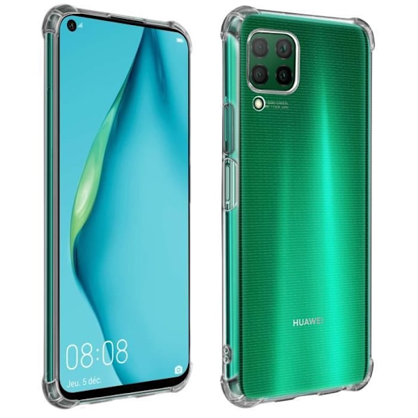 Skyddsskal - AVIZAR - Huawei P40 Lite - Flexibelt Silikon - Förstärkta hörn - Vit Vit