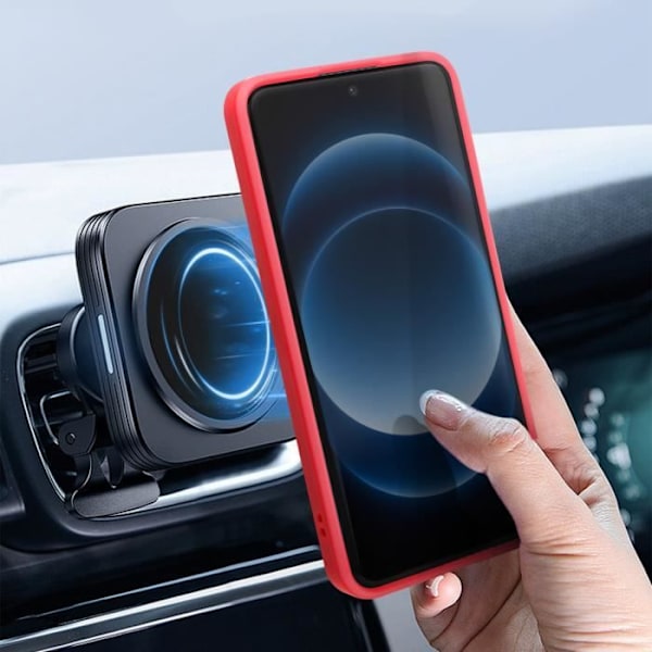 Fodral till Xiaomi 14 Ultra - AVIZAR - Metallringstödfunktion - Röd Röd