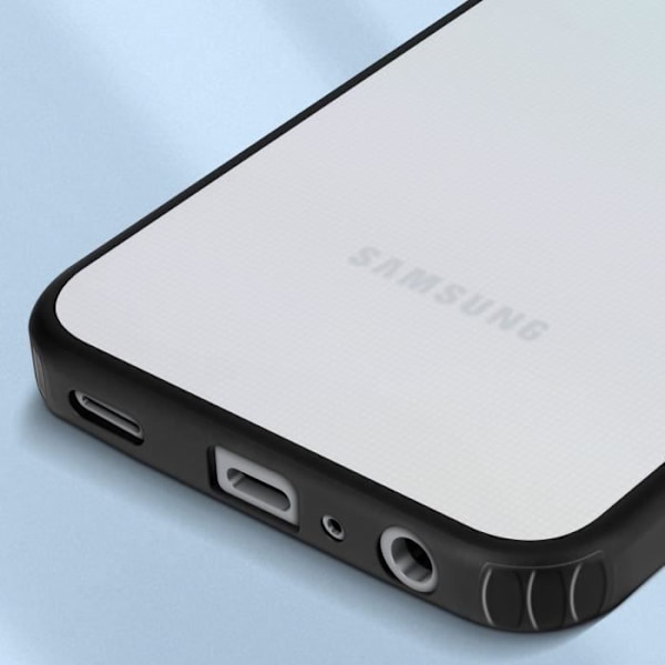 Taske til Samsung A25 5G stive forstærkede hjørner Stødsikker frostet ryg Hvid / Sort
