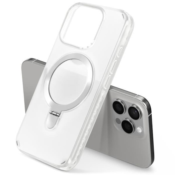 Coque MagSafe för iPhone 15 Pro Stöttålig med Fällbart Stöd Vit Vit