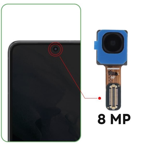 Frontkamera til Samsung Galaxy S21 10MP Samsung Selfie Sensor Sort Svart