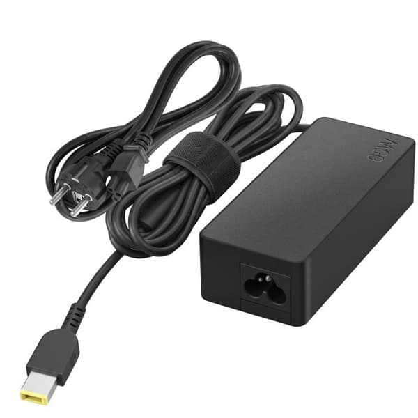 65W Strømforsyning til Lenovo PC med Slim Tip Sort Svart