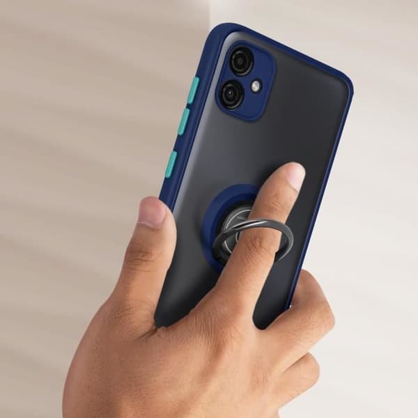 Coque - AVISERE - Samsung Galaxy A04e - Blå - Holdring - Metallisk finish Blå