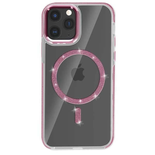 MagSafe-kuori - Silikoni - iPhone 11 Pro - Kimalteleva - Iskunkestävä - Kamera suoja Rosa