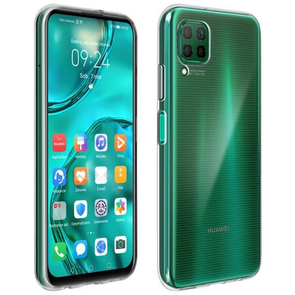 Kotelo ja suojakalvo - AVIZAR - Huawei P40 Lite - Jäykkä - 9H karkaistu lasi - Läpinäkyvä musta Klar svart