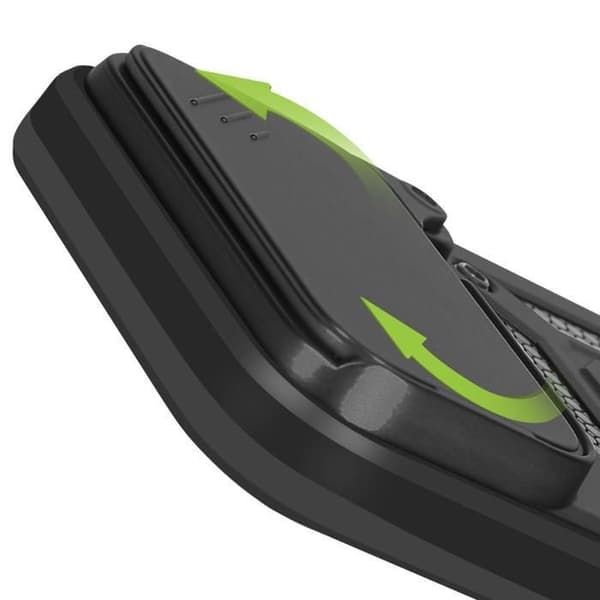 Cover til iPhone 17 Pro med roterende magnetring og kameralåg MAYAXESS sort Svart