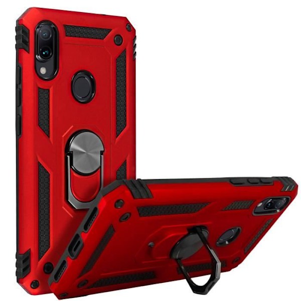 Coque beskyttelse - AVIZAR - Xiaomi Redmi Note 7 - Stødsikker to-materiale - Video støtte - Rød Röd