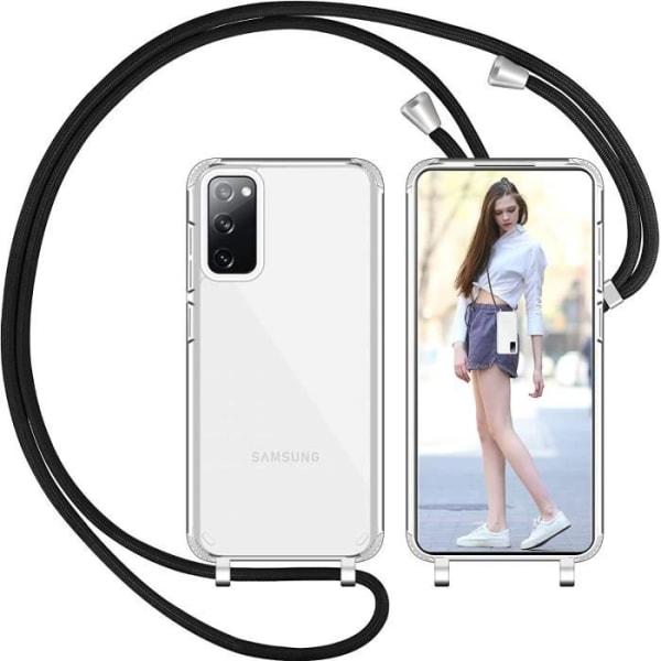 Samsung Galaxy S20 FE 5G Transparent Cord Case Bærbar Justerbar Halskæde Halsbånd Komplet Samsung Galaxy S20 FE 5G 6.5 D