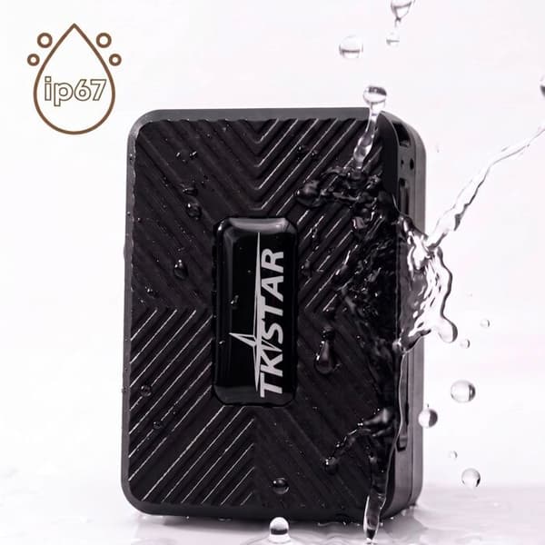 GPS Tracker 4G LTE Magnetisk Vandtæt IP67 Realtids Tracking TKSTAR Sort