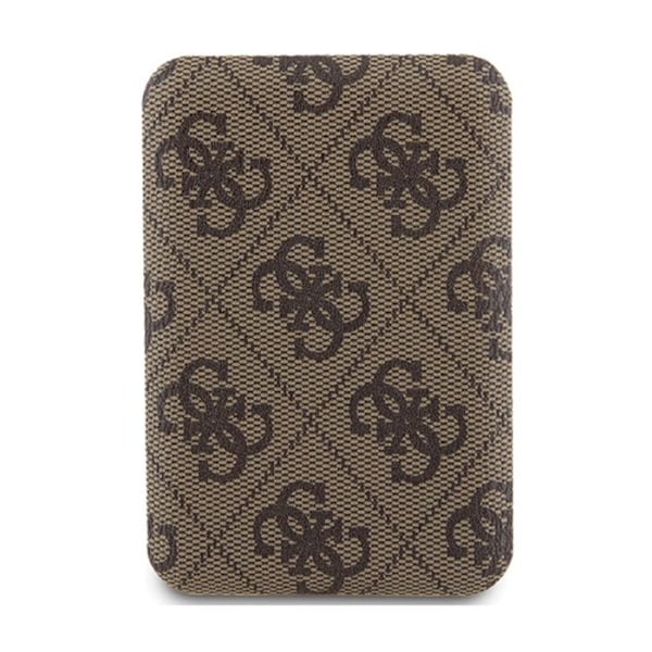 Power Bank induktiivinen 5000 mAh 15W MagSafe (ruskea) Guess 4G Nahka Metalli Logo MagSafe
