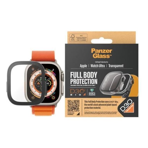 Coque PanzerGlass Full Body skærmbeskytter med D3O til Apple Watch 49mm Gennemsigtig