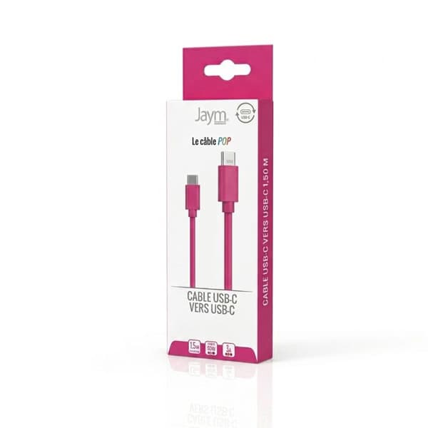 USB-C til USB-C PD 60W 3A Opladning og Synkronisering Collection POP 1.5m Jaym Rose
