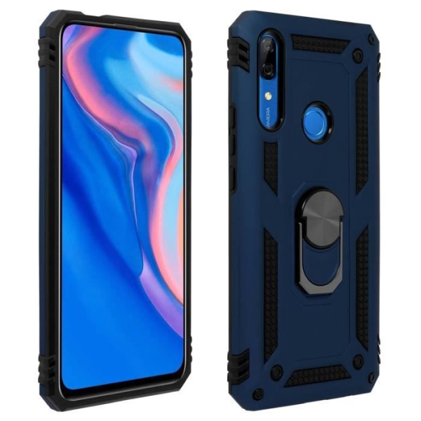 Huawei P Smart och Y9 Prime 2019 Bi-material fodral Ring Support Video midnattsblå Blå
