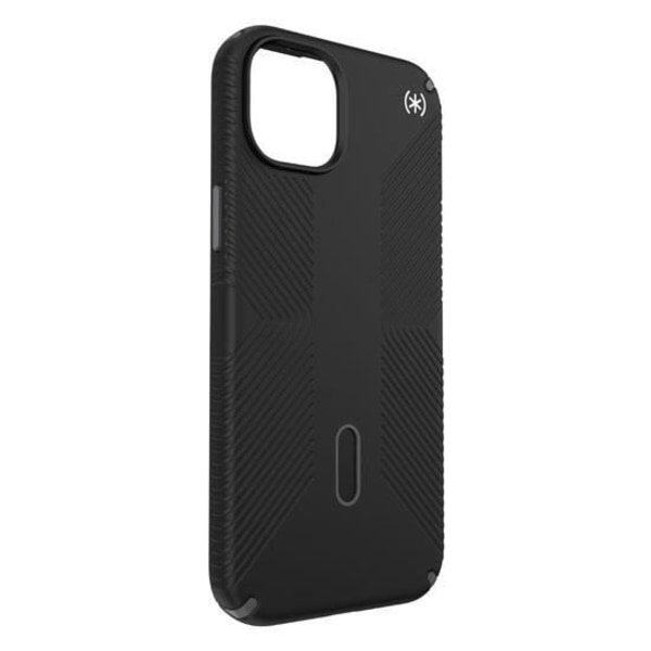 Speck Predisio2 Grip Click-Lock Flip Case iPhone 15 Plus/14 Plus -puhelimelle musta/harmaa