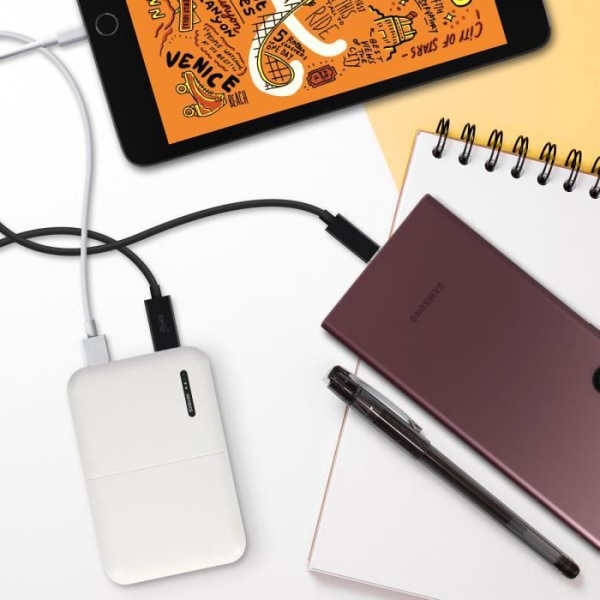 Backup-batteri 5000mAh Dual Output Ultra kompakt USB-opladning Akashi hvid