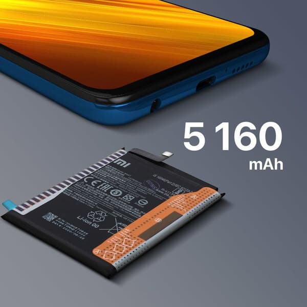 Batteri til Xiaomi Poco X3 5160mAh BN57 Service Pack Xiaomi Sort Svart