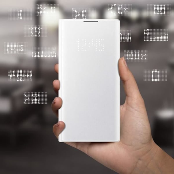 Hus - Samsung - Galaxy Note 10 - Etui med kortplads - LED View Cover - Hvid Vit