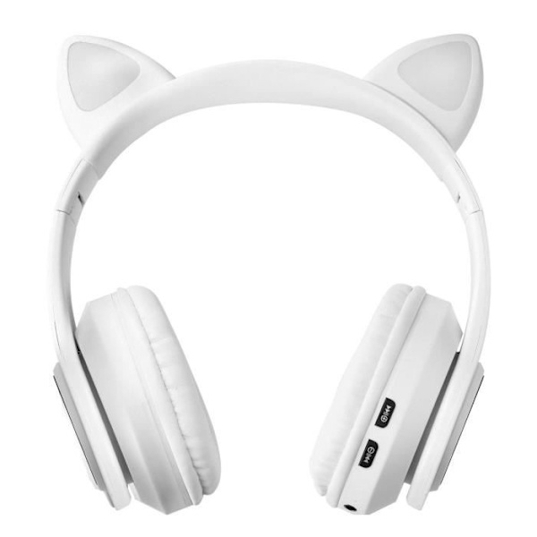 Høretelefoner - AVIZAR - Katteøre Design - Bluetooth 5.0 - Støjreduktion - 12 timers batteritid Vit