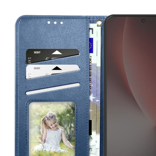 Folio Plånboksfodral för Honor Magic 8 Lite med Rem och Kortfack Mörkblå Blå