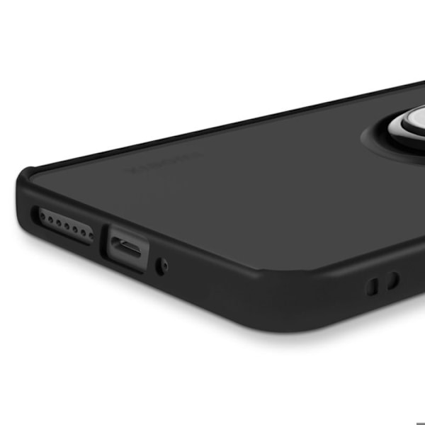 Cover til Xiaomi 15, magnetisk ring, gennemsigtig bagside, sort Svart