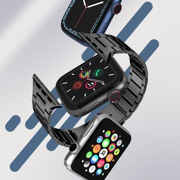 Armbånd til Apple Watch 41 mm / 40 mm / 38 mm sorte stålled Svart