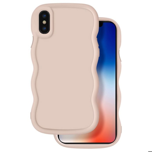 iPhone X ja XS vaalea silikonikuori, iskunkestävä Candy-sarja Beige
