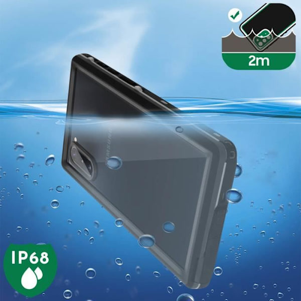 Coque - REDPEPPER - Samsung Galaxy Note 10 - Vandtæt op til 2m - Stødresistent - Semi-rigid Svart