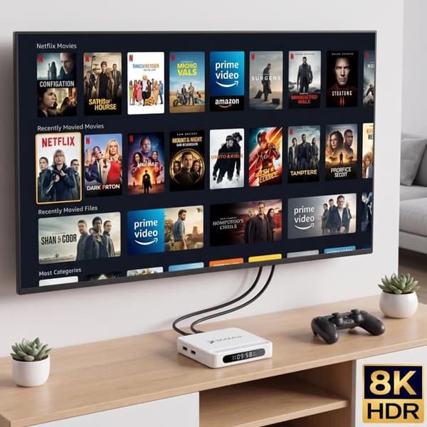 Box TV Multimedia Gateway Android 14 8K UHD 4 Go 128 Go Wi-Fi 6 Vit